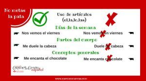 Uso de los artículos en español