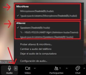 Configuración ZOOM de micrófonos y altavoces