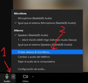 Prueba de audio para las clases online e híbridas en Zoom